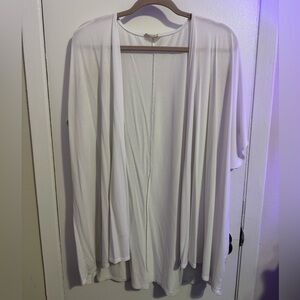 Elegant White Open Front Cardigan